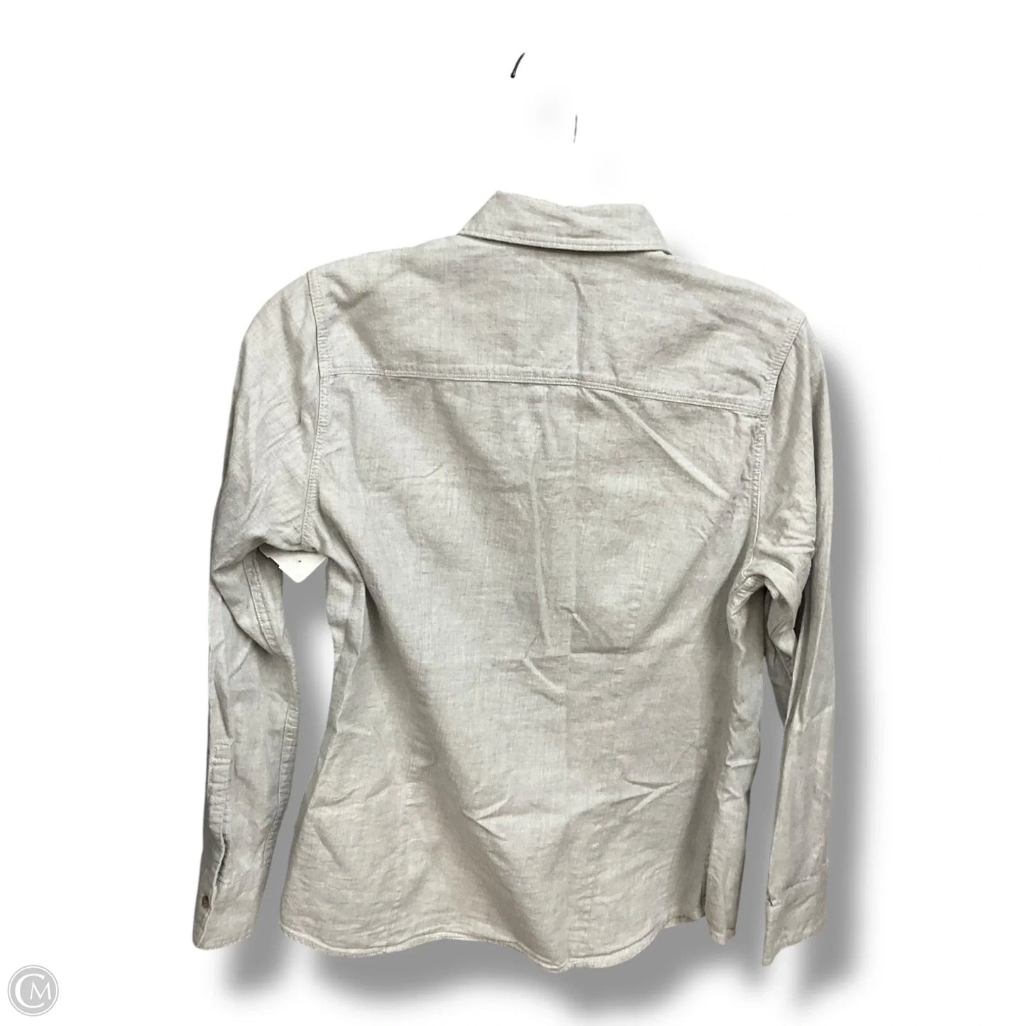 Blouse Long Sleeve By Eddie Bauer In Grey, Size: S