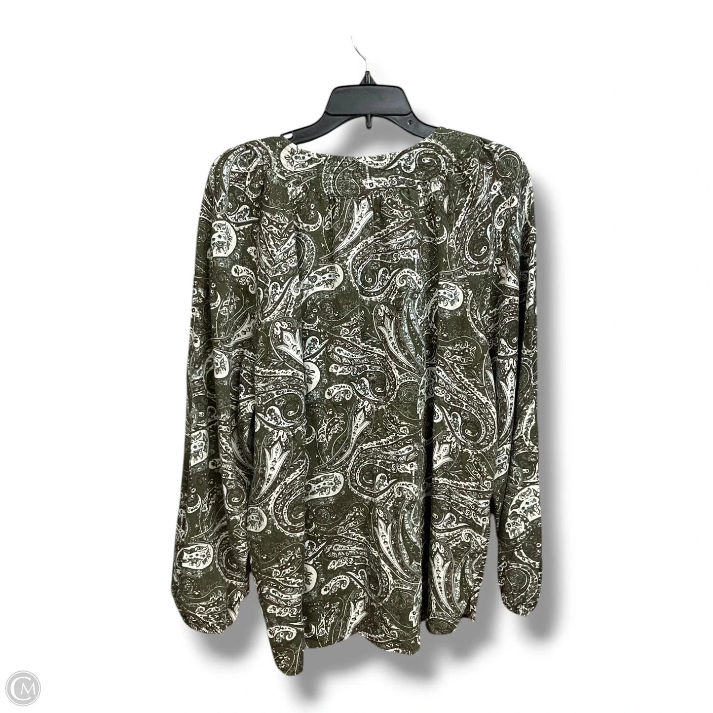 Top Long Sleeve By West Bound In Paisley Print, Size: 1x