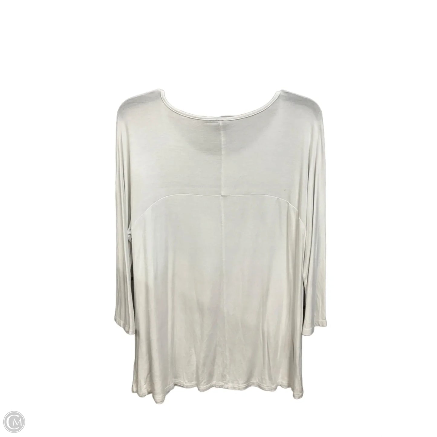 Top 3/4 Sleeve Basic By New Directions In White, Size: L