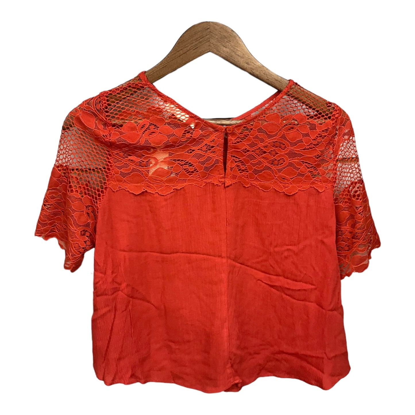 Top Short Sleeve By Elodie In Orange, Size: L