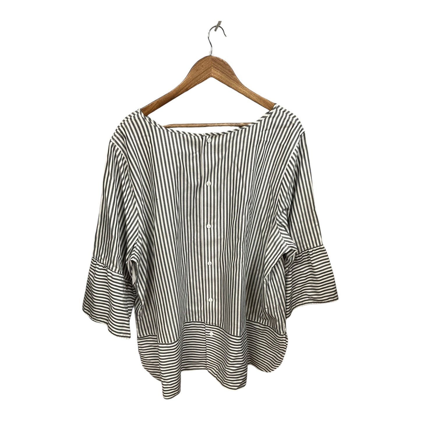 Top 3/4 Sleeve By Foxcroft In Striped Pattern, Size: 3x