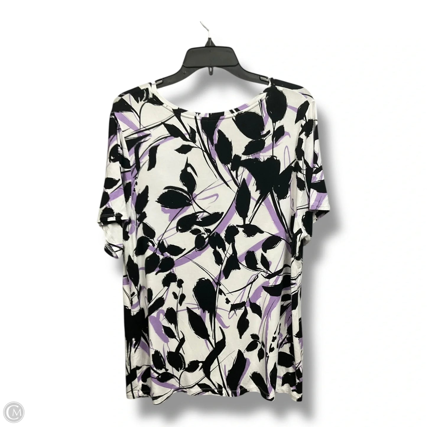 Top Short Sleeve By Apt 9 In Black & Purple, Size: 1x