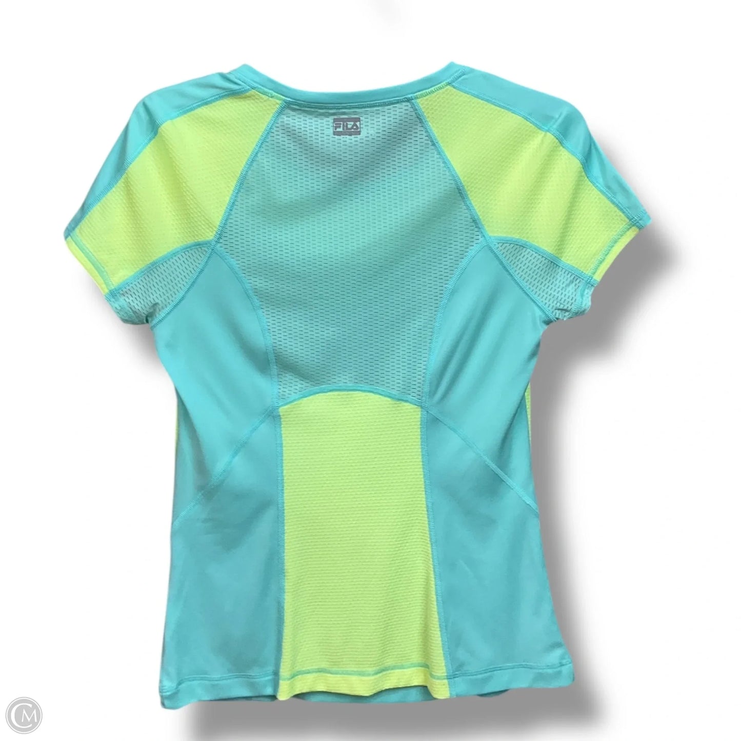 Athletic Top Short Sleeve By Fila In Aqua, Size: S