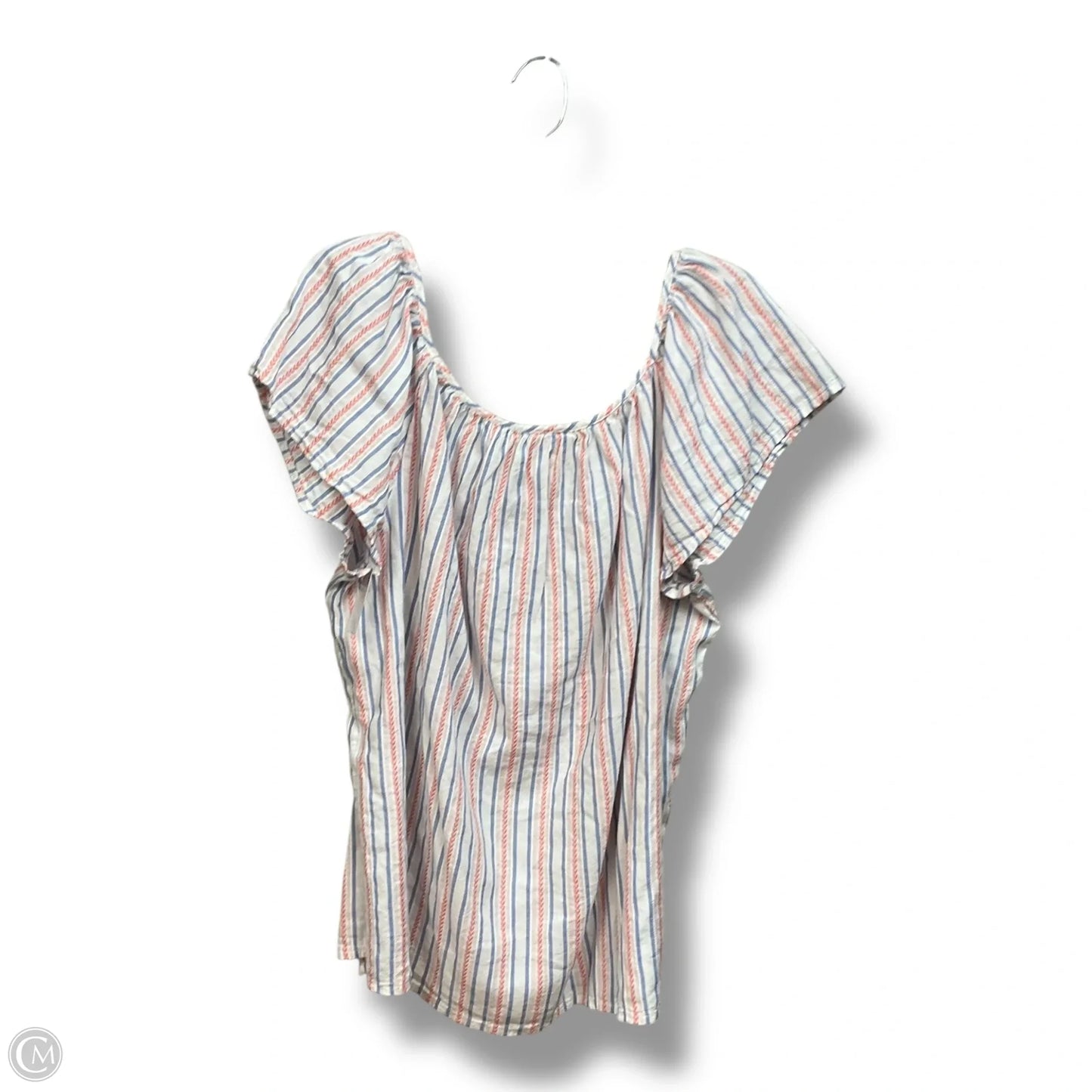 Blouse Short Sleeve By St Johns Bay In Striped Pattern, Size: Xl