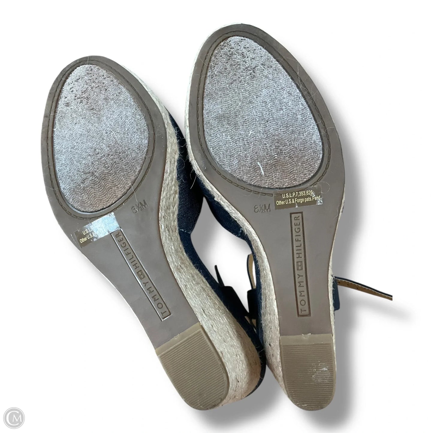 Sandals Heels Wedge By Tommy Hilfiger In Blue, Size: 8.5