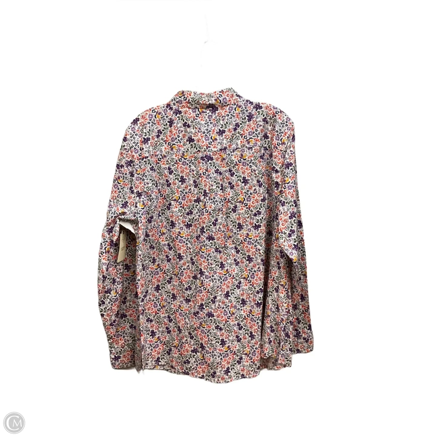 Blouse Long Sleeve By St Johns Bay In Floral Print, Size: Xxl