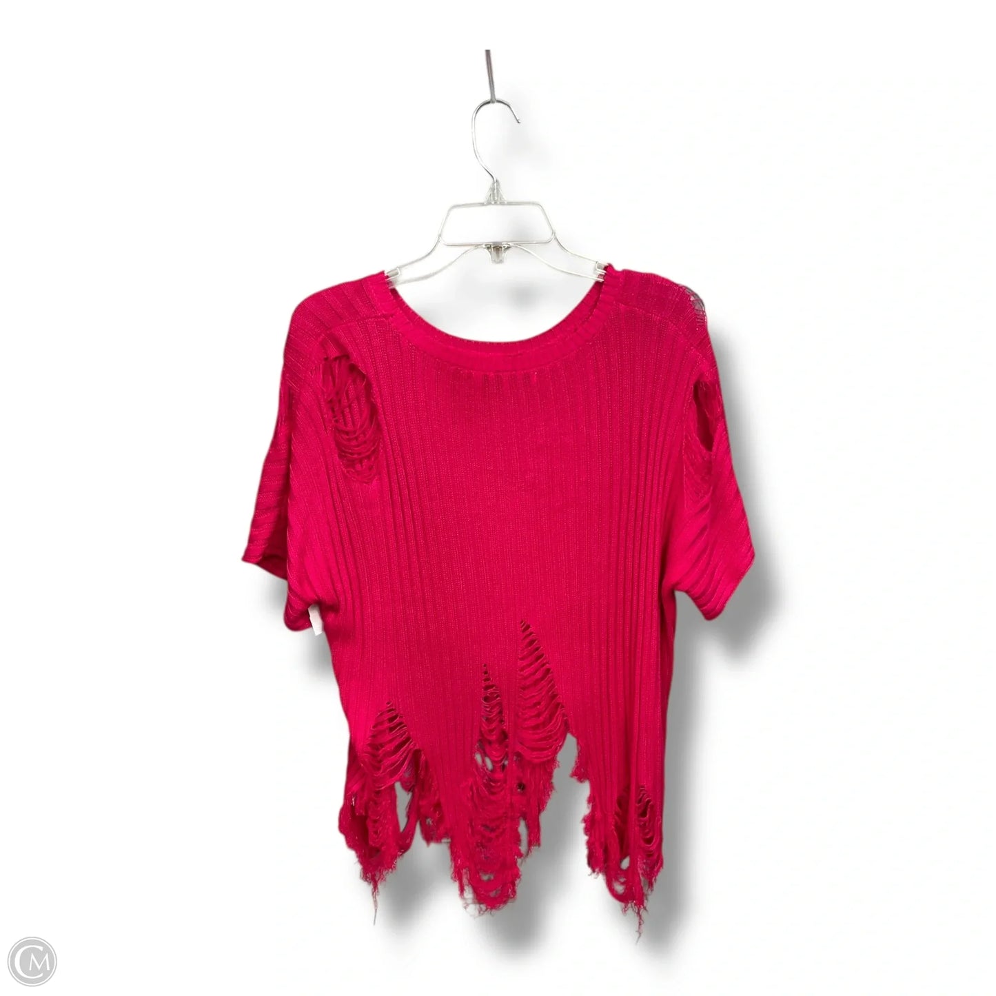 Sweater Short Sleeve By Love J In Pink, Size: M