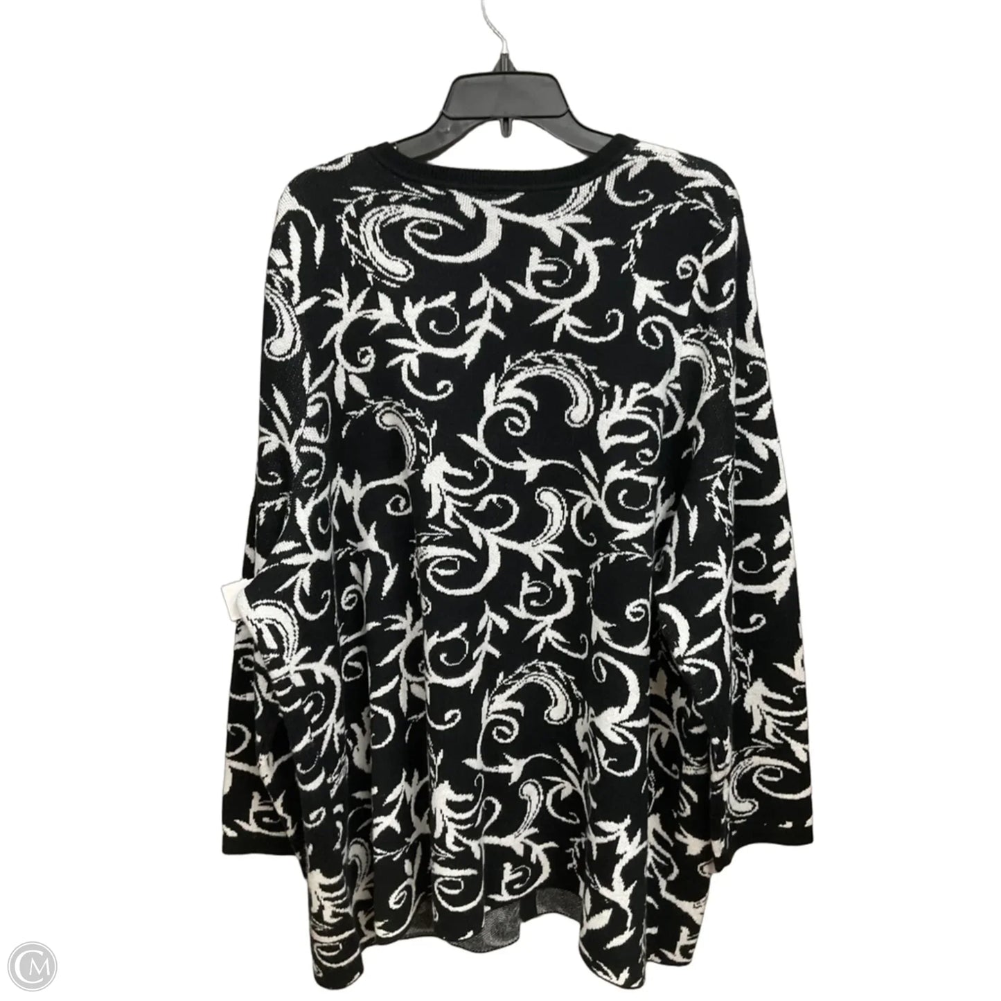 Cardigan By Catherines In Black & White, Size: 2x