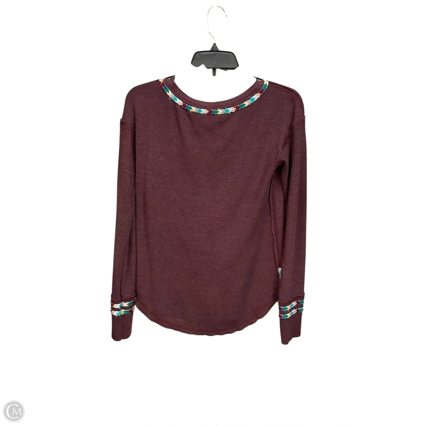 Top Long Sleeve By We The Free In Maroon, Size: Xs