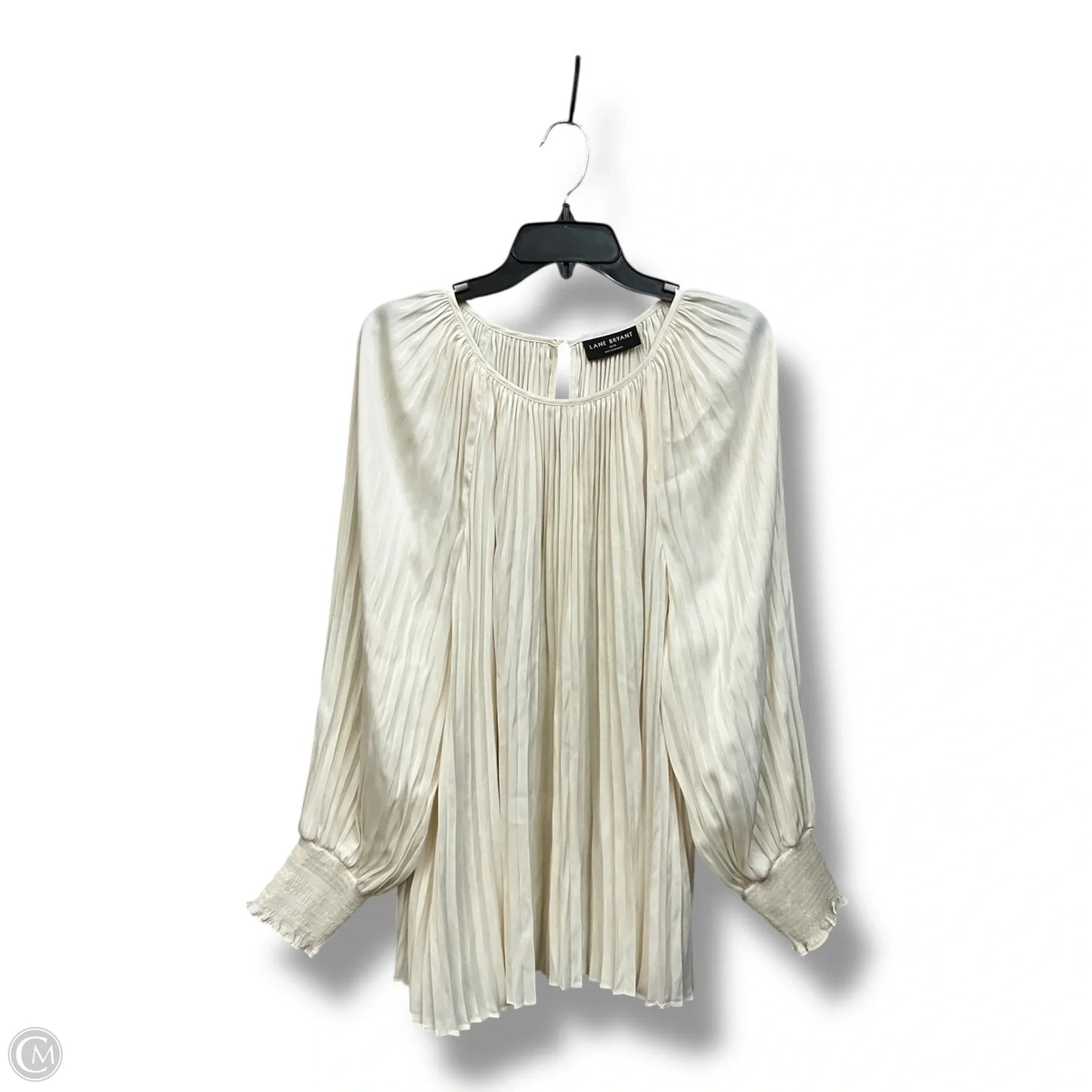 Blouse Long Sleeve By Lane Bryant In Ivory, Size: 2x