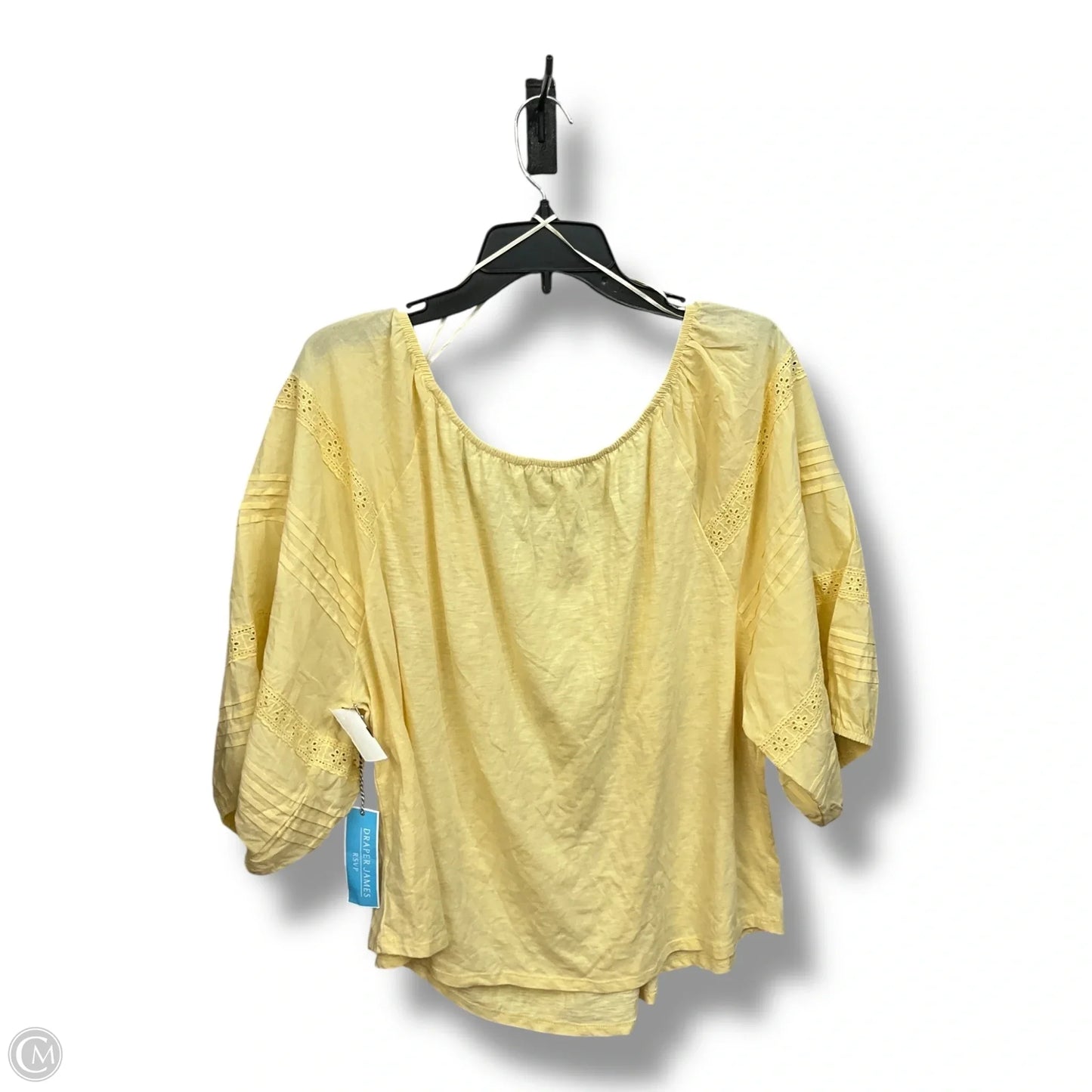 Top 3/4 Sleeve By Draper James In Yellow, Size: Xxl
