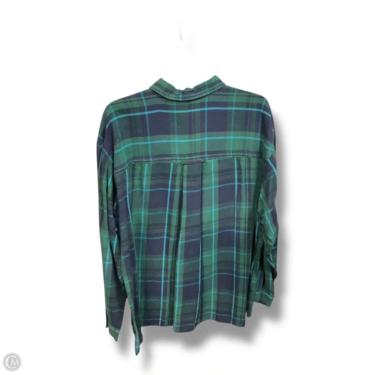 Blouse Long Sleeve By Eddie Bauer In Plaid Pattern, Size: Xl