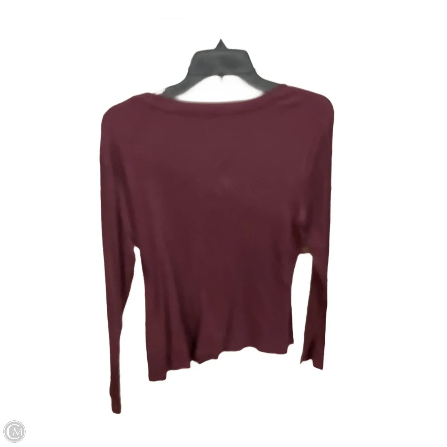 Top Long Sleeve Basic By A New Day In Maroon, Size: M