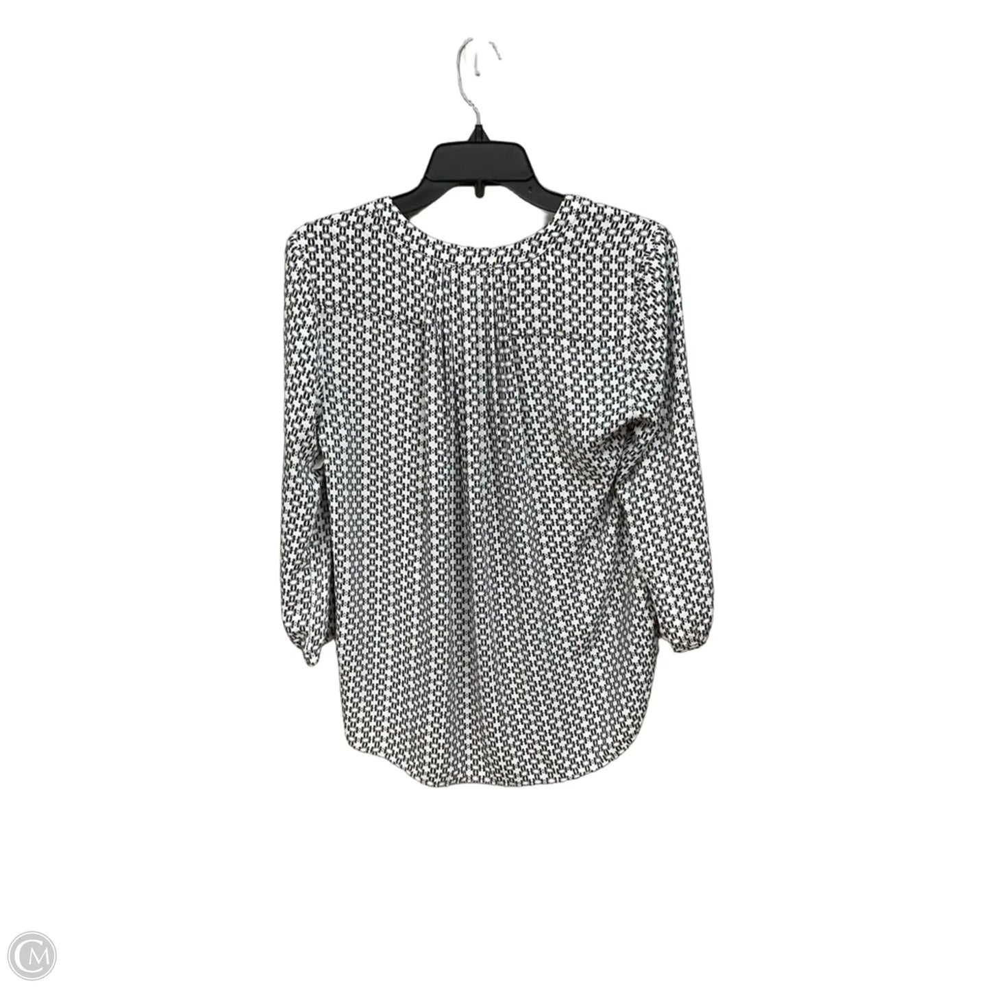 Blouse 3/4 Sleeve By Not Your Daughters Jeans In Black & White, Size: S