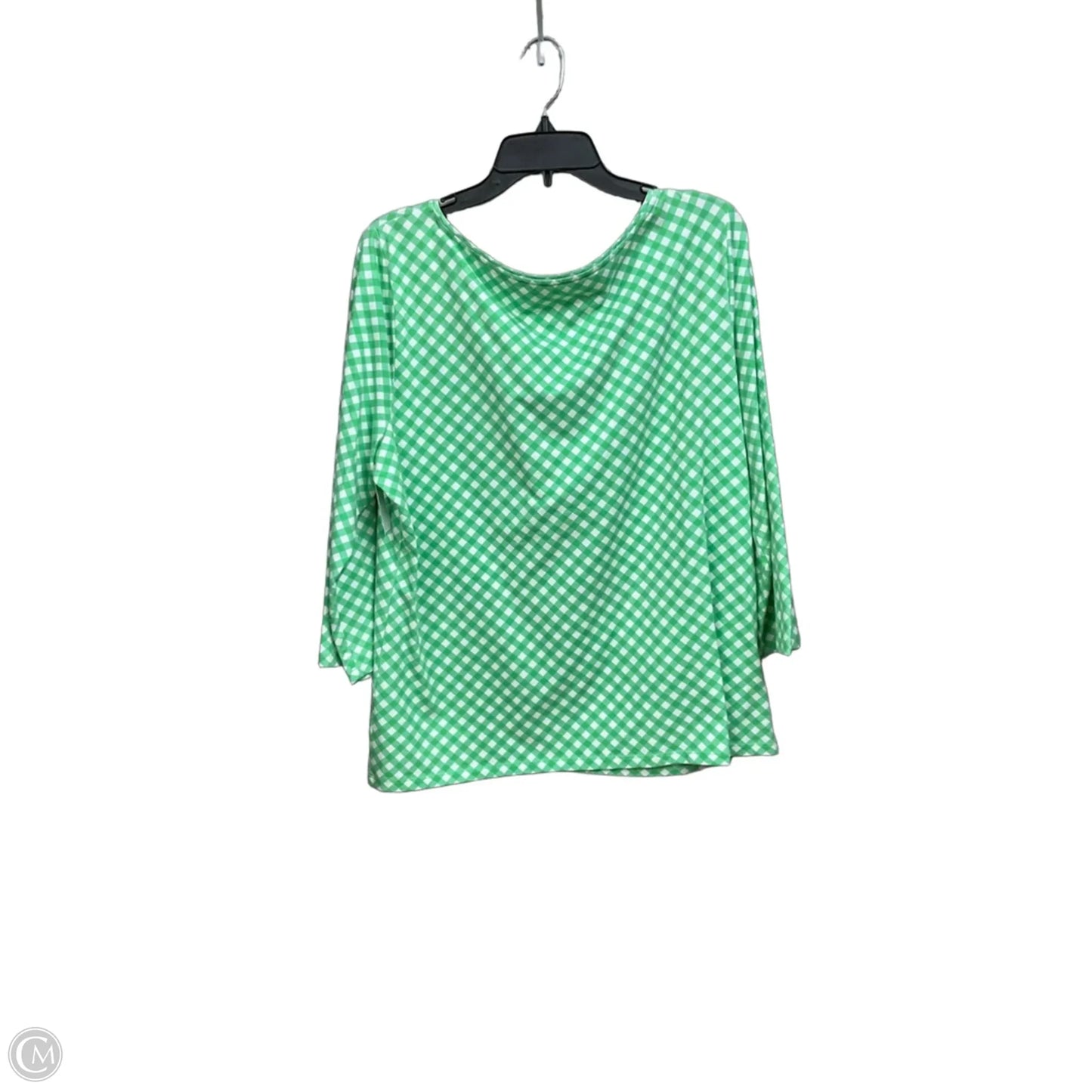Top 3/4 Sleeve By Talbots In Plaid Pattern, Size: Xl