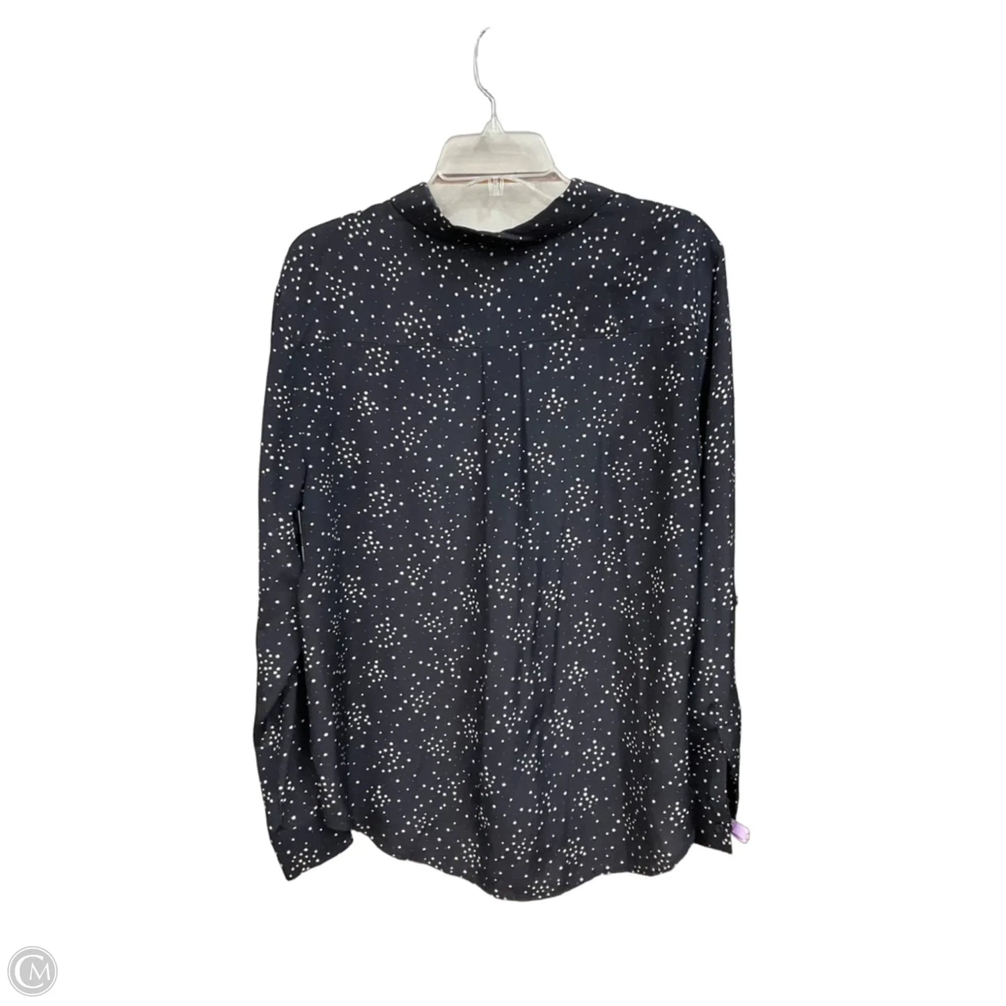Blouse Long Sleeve By Ann Taylor In Navy, Size: Xl