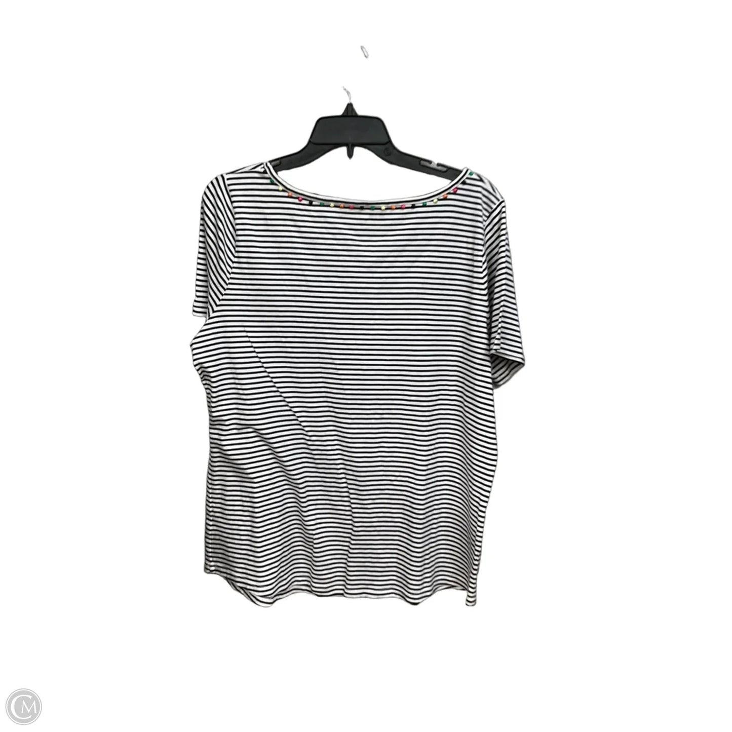 Top Short Sleeve By Talbots In Striped Pattern, Size: 1x