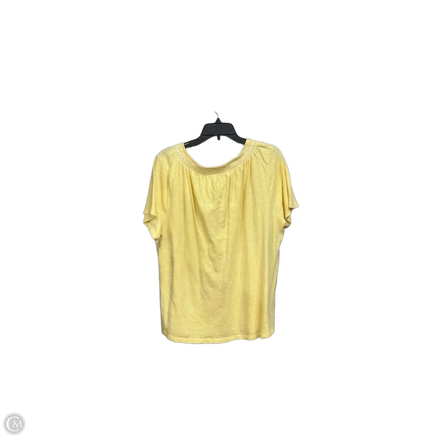 Top Short Sleeve By Talbots In Yellow, Size: Xl