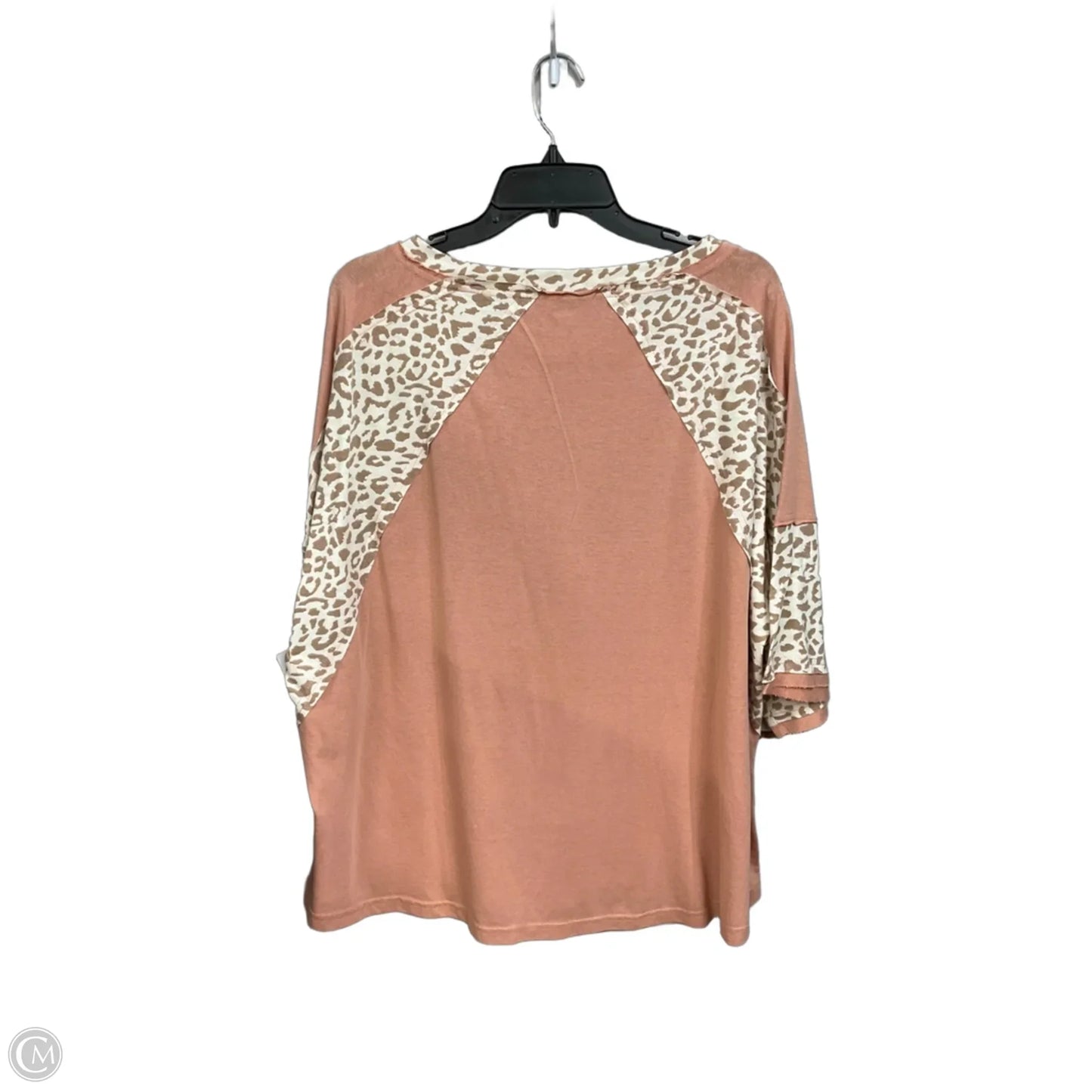 Top Short Sleeve By Easel In Peach, Size: 1x