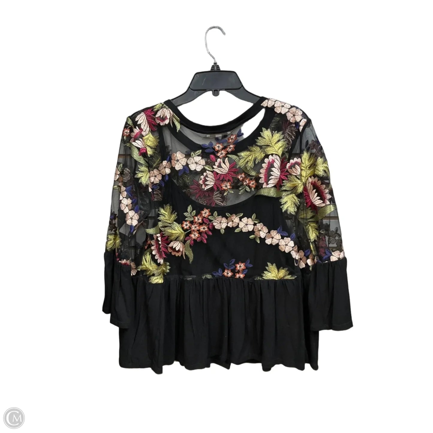 Top 3/4 Sleeve By Eri + Ali In Floral Print, Size: L