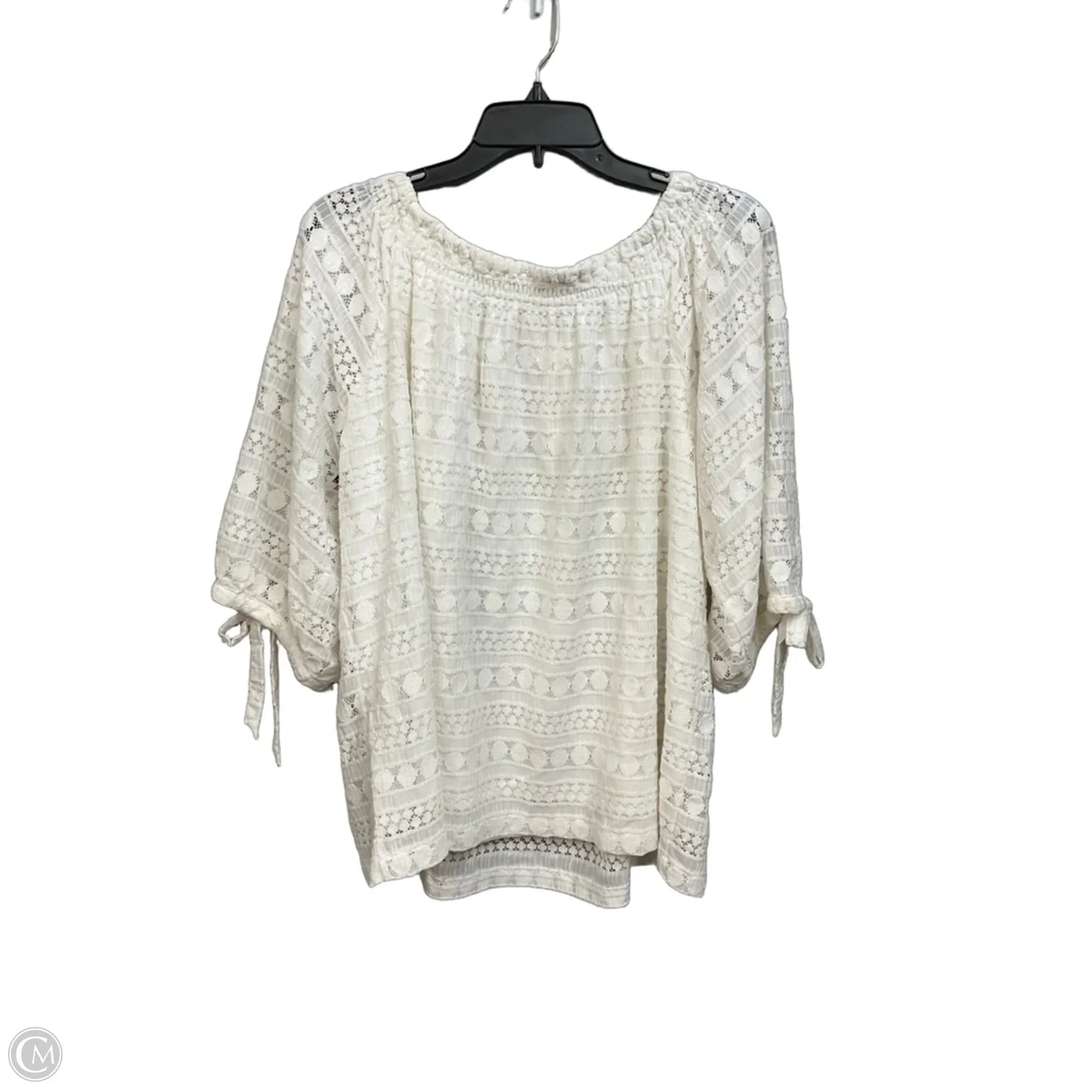 Top Short Sleeve By Chicos In White, Size: Xl