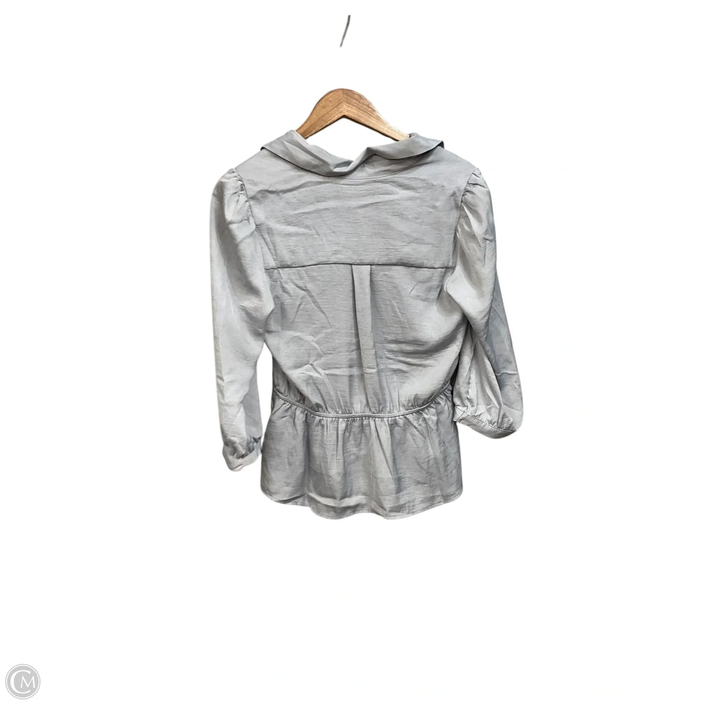 Blouse 3/4 Sleeve By Monteau In Grey, Size: Xl