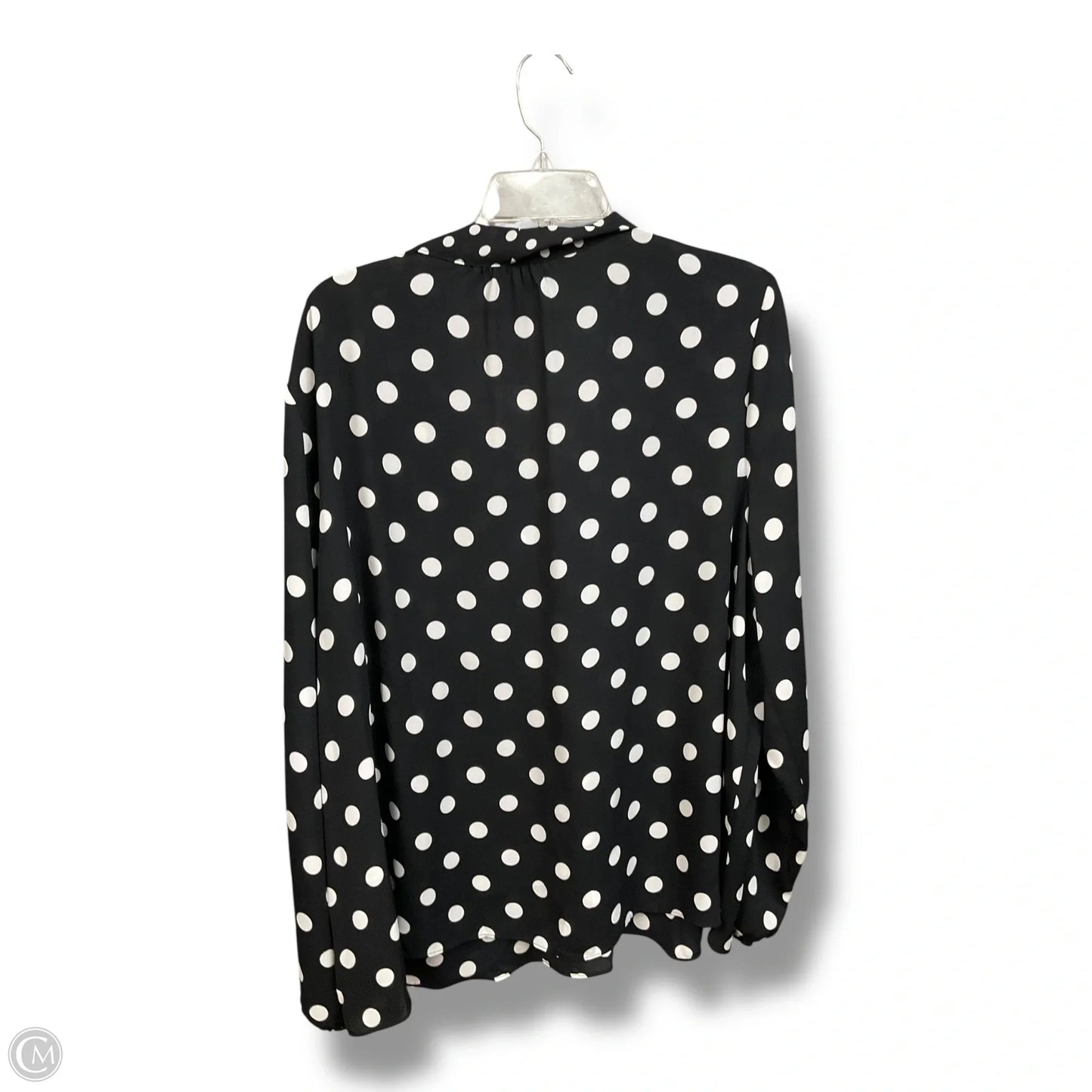Blouse Long Sleeve By Worthington In Polkadot Pattern, Size: 2x