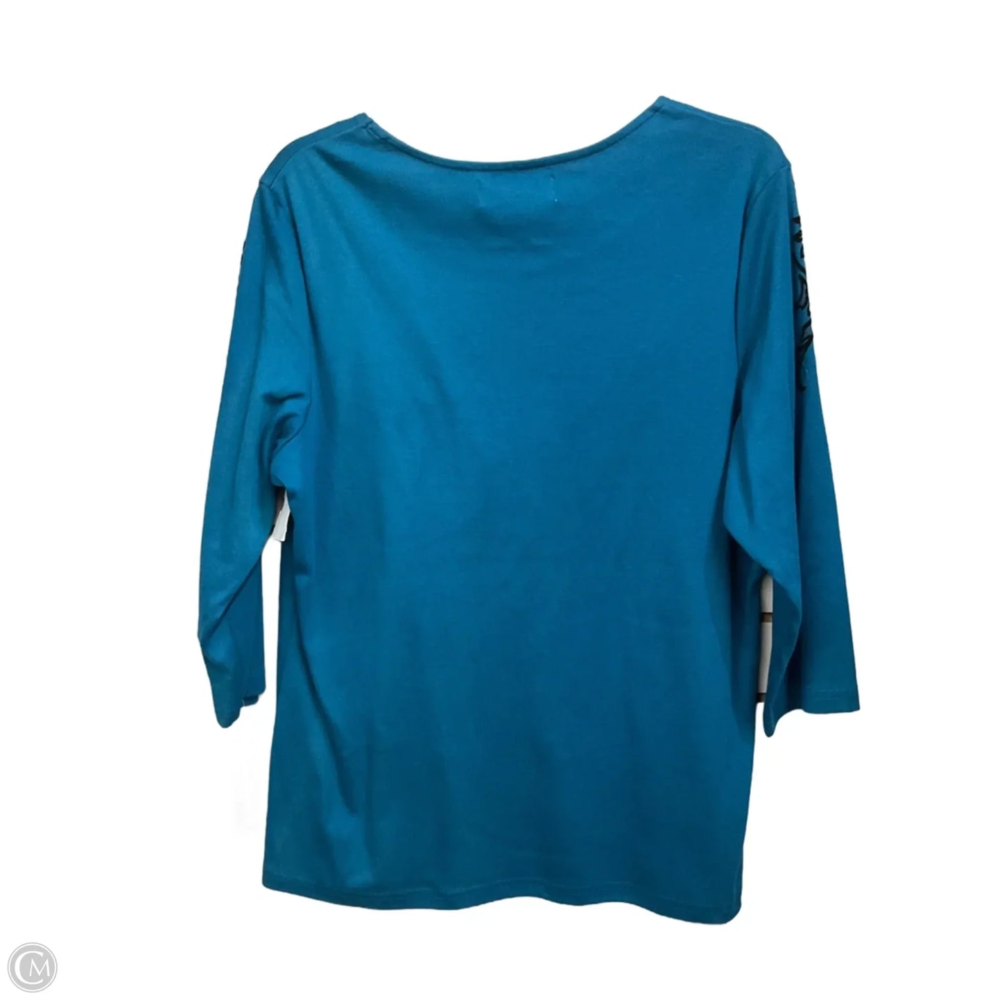 Top 3/4 Sleeve By Karen Scott In Teal, Size: Xl