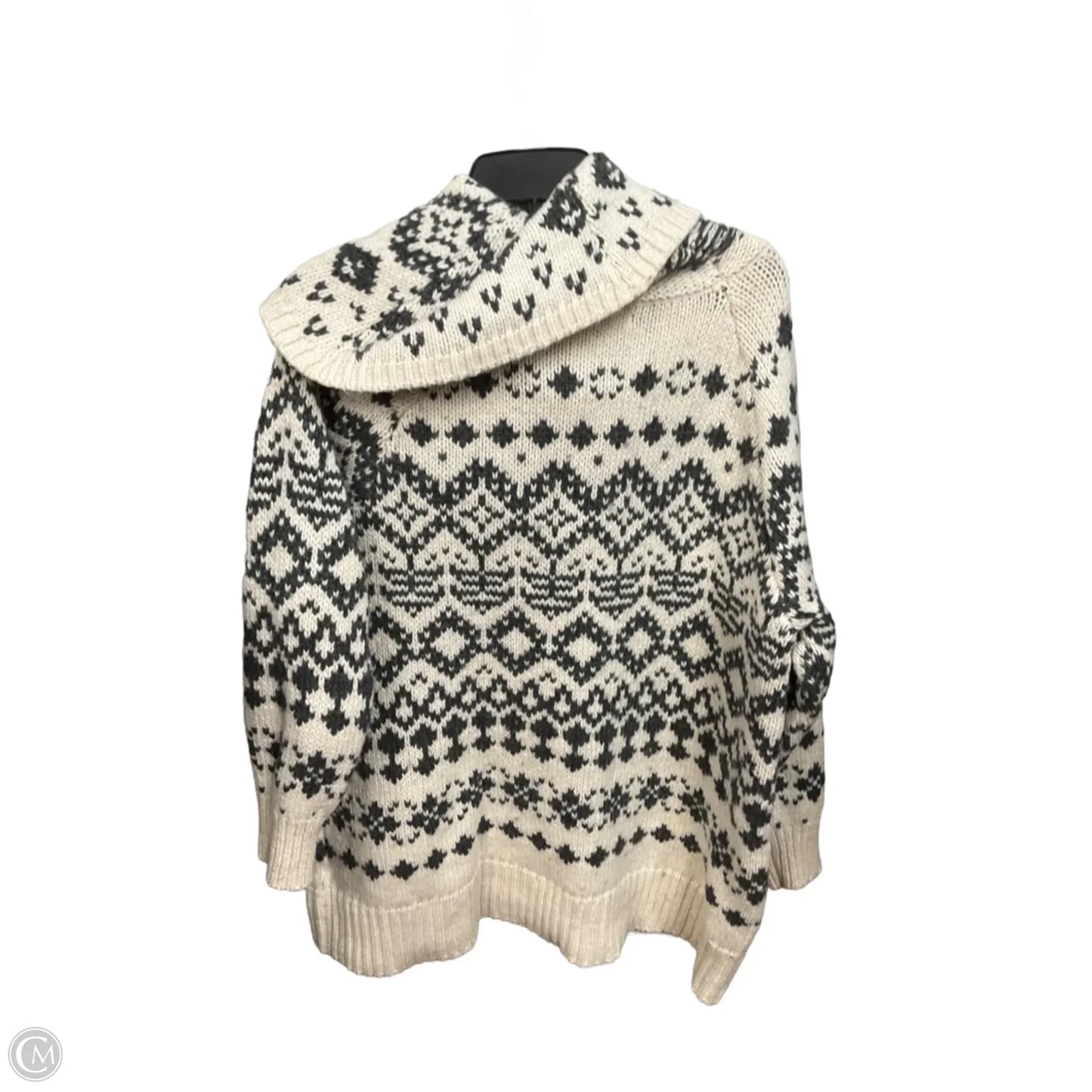 Sweater By Ruff Hewn In Green & White, Size: 2x