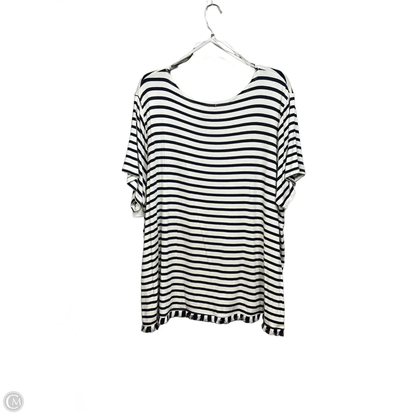 Top Short Sleeve By Green Envelope In Striped Pattern, Size: 3x