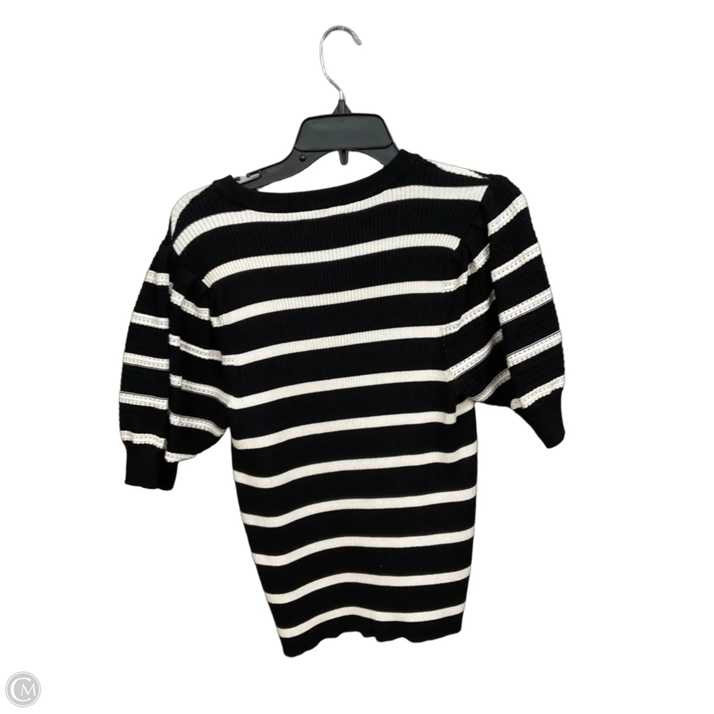 Top Short Sleeve By Nine West In Striped Pattern, Size: M