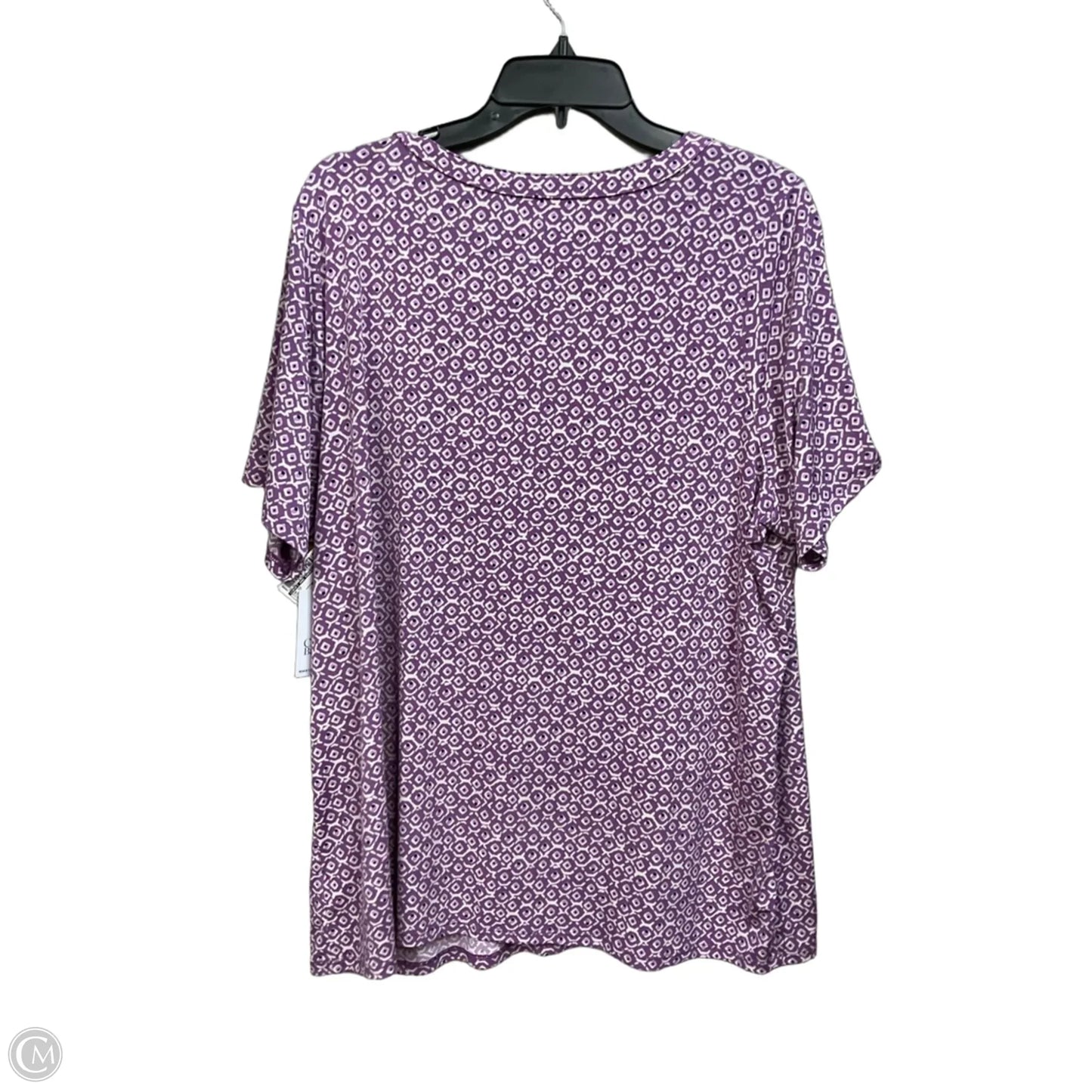 Top Short Sleeve By Croft And Barrow In Purple, Size: 1x