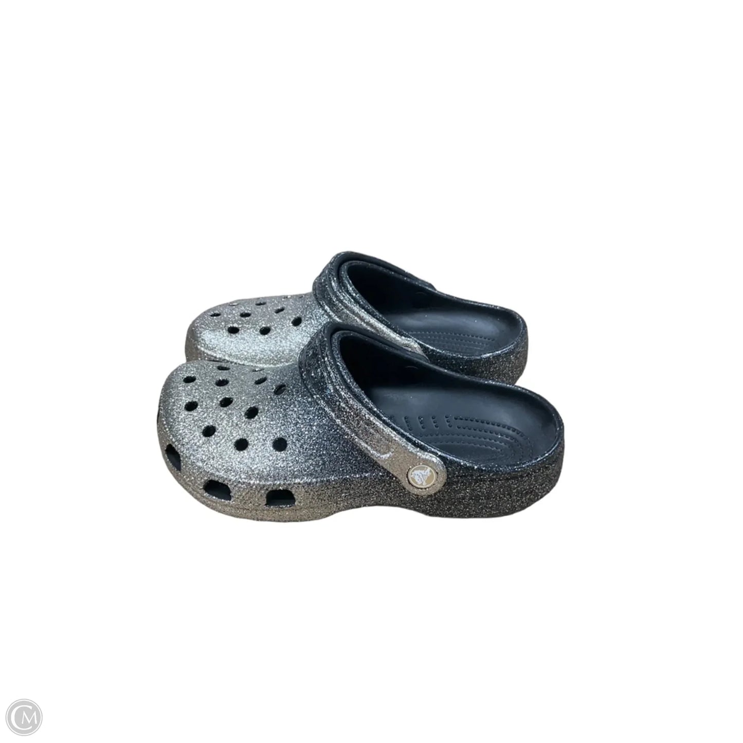 Sandals Flats By Crocs In Silver, Size: 7