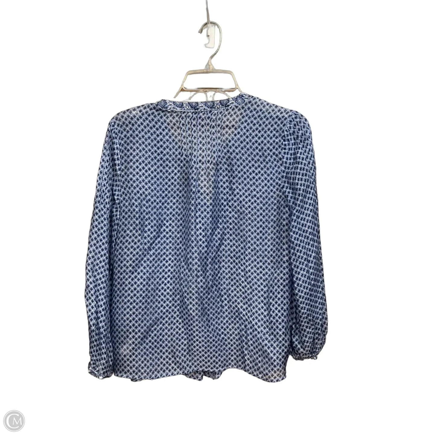 Blouse Long Sleeve By Vineyard Vines In Blue, Size: S