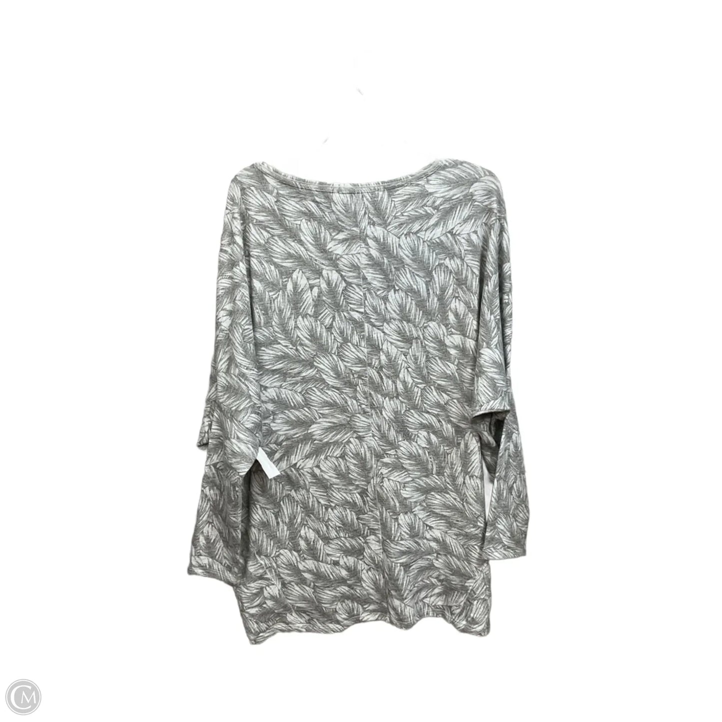 Tunic 3/4 Sleeve By White House Black Market In Grey & White, Size: M