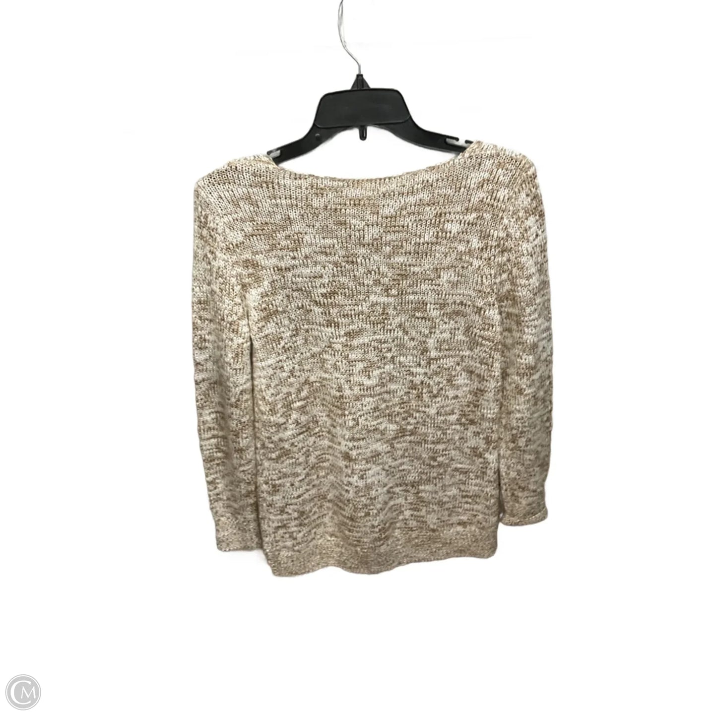 Top Long Sleeve By Bp In Brown & White, Size: M