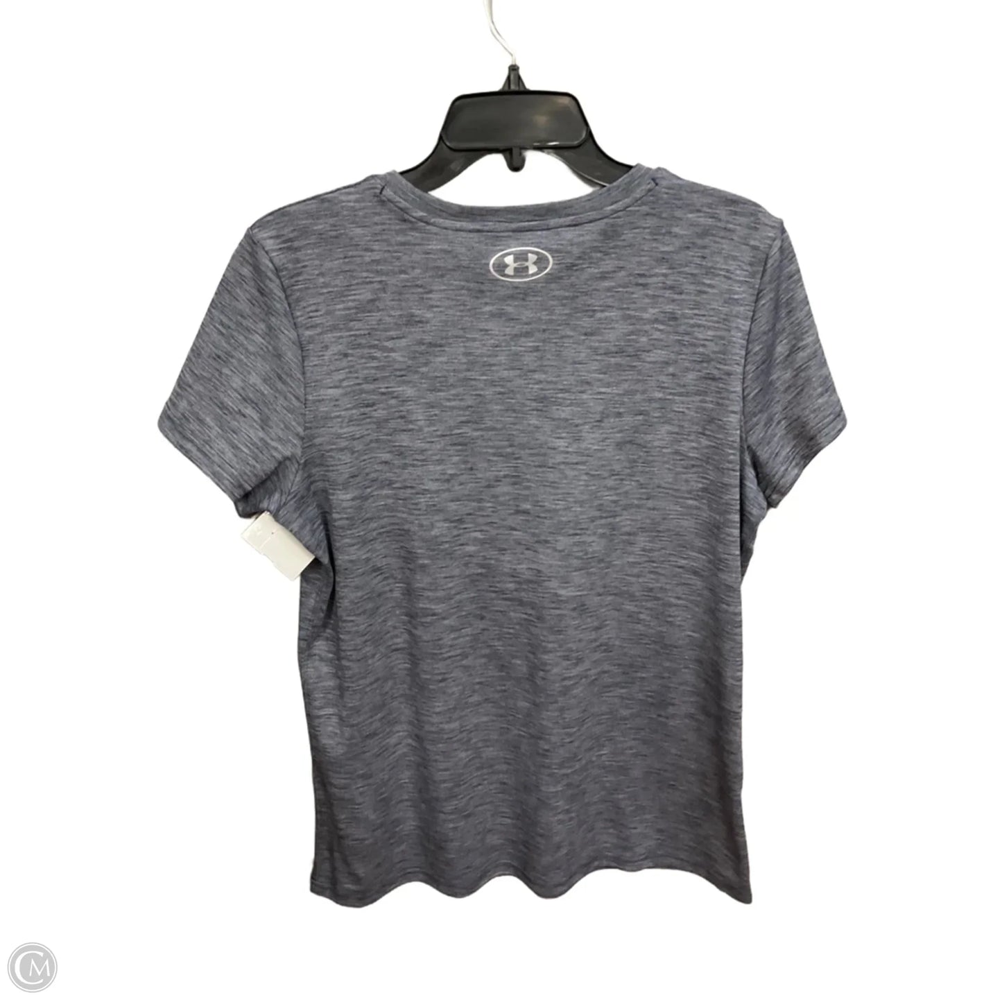 Athletic Top Short Sleeve By Under Armour In Blue & Grey, Size: L