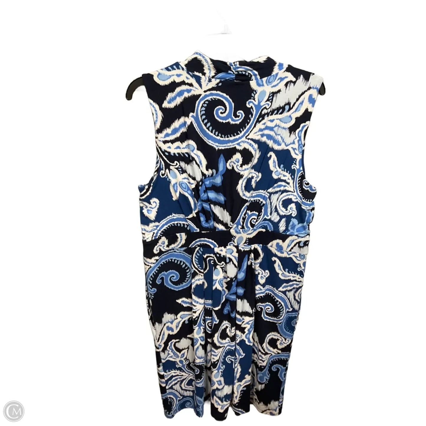 Dress Casual Midi By Chicos In Blue & White, Size: L