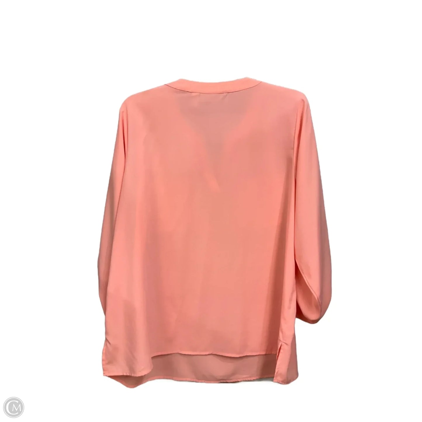 Blouse 3/4 Sleeve By Susan Graver In Peach, Size: L