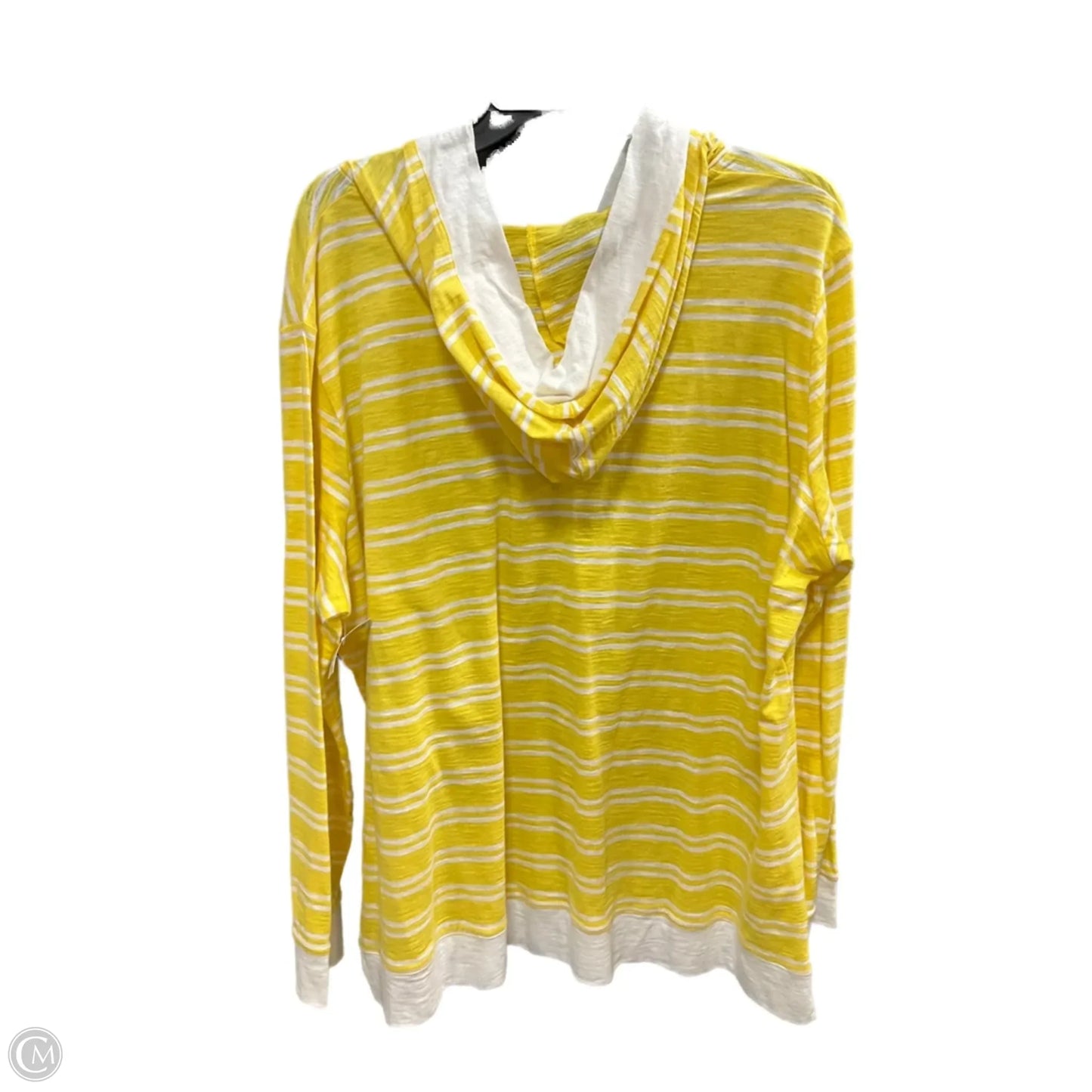 Top Long Sleeve By St Johns Bay In White & Yellow, Size: Xxl
