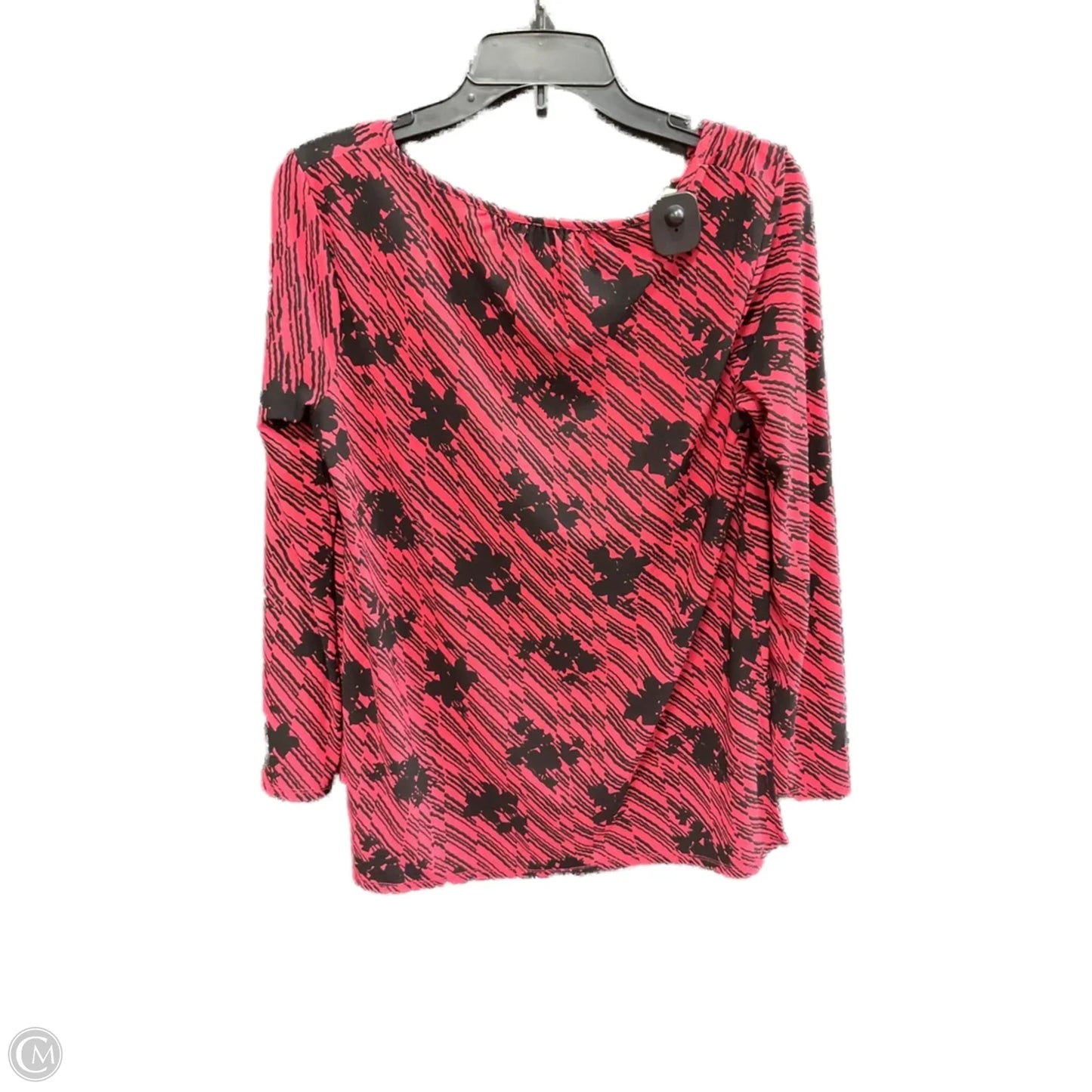 Top Long Sleeve Basic By Dana Buchman In Black & Red, Size: M