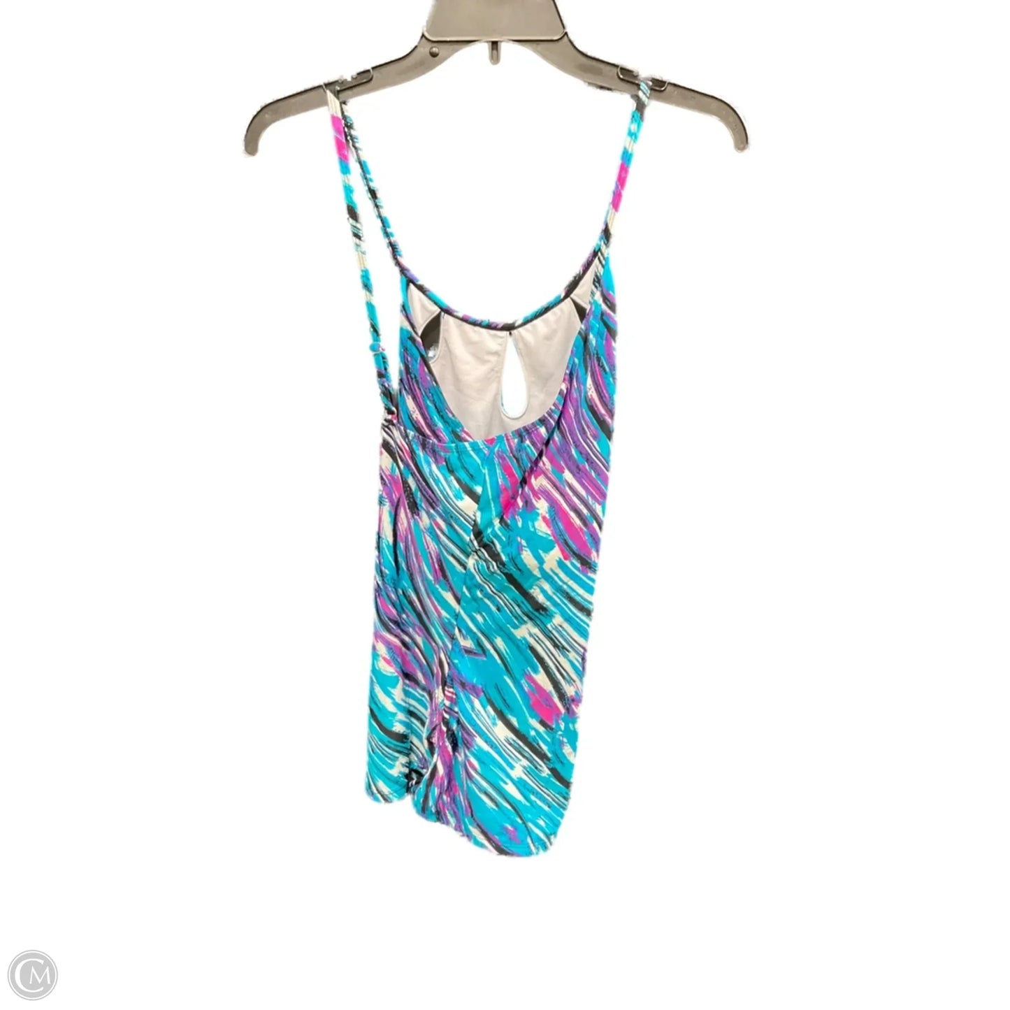 Swimsuit Top By Clothes Mentor In Blue & White, Size: 16