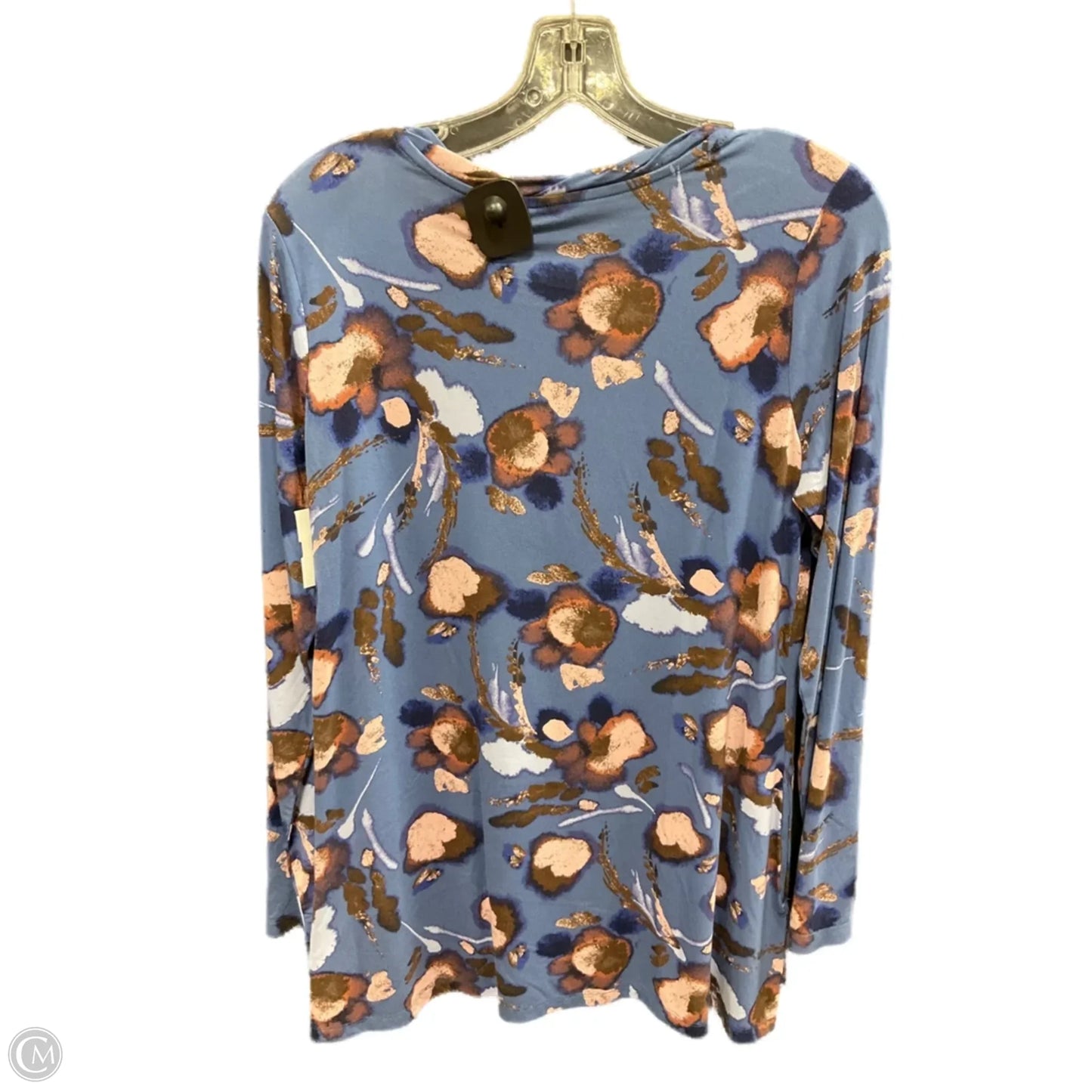 Top Long Sleeve By Logo In Blue, Size: S