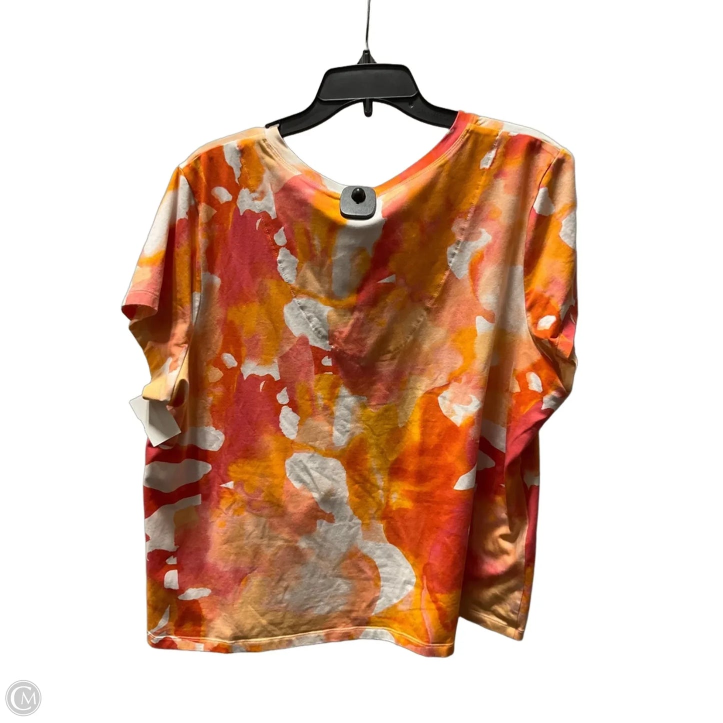 Top Short Sleeve By Chicos In Orange, Size: Xxl