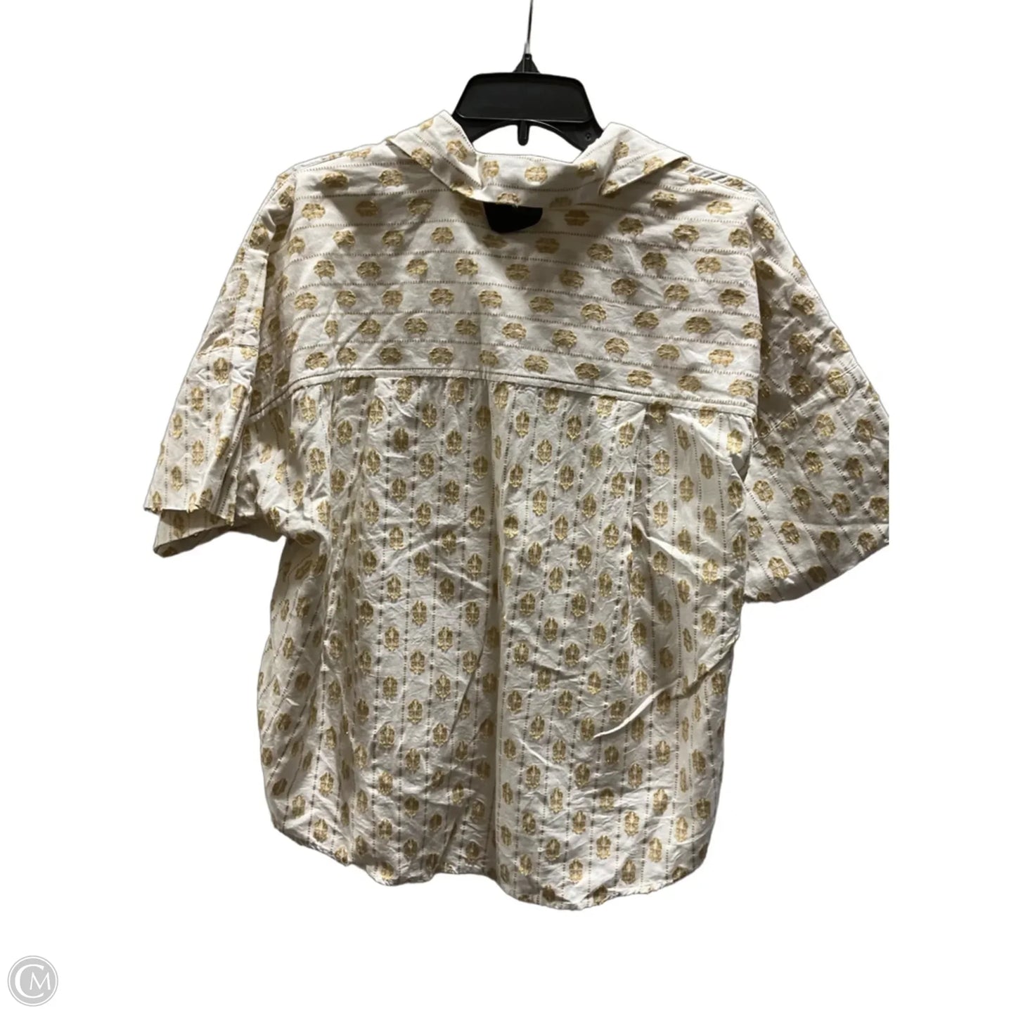 Top Short Sleeve By Loft In Tan, Size: Mp