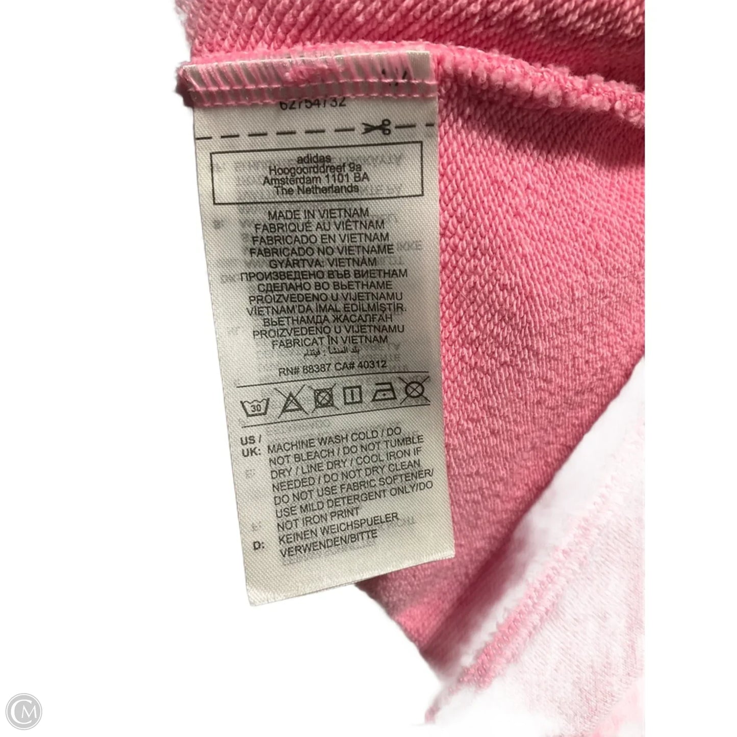 Athletic Sweatshirt Hoodie By Adidas In Pink, Size: S