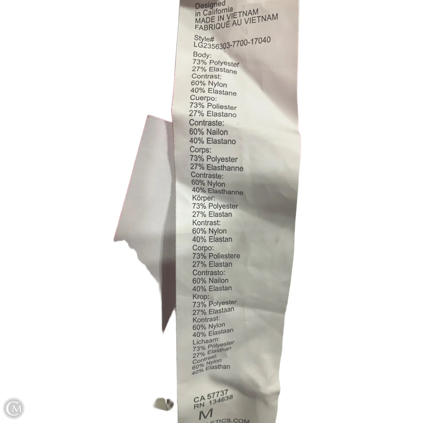 Athletic Leggings By Fabletics In Pink & Tan, Size: M