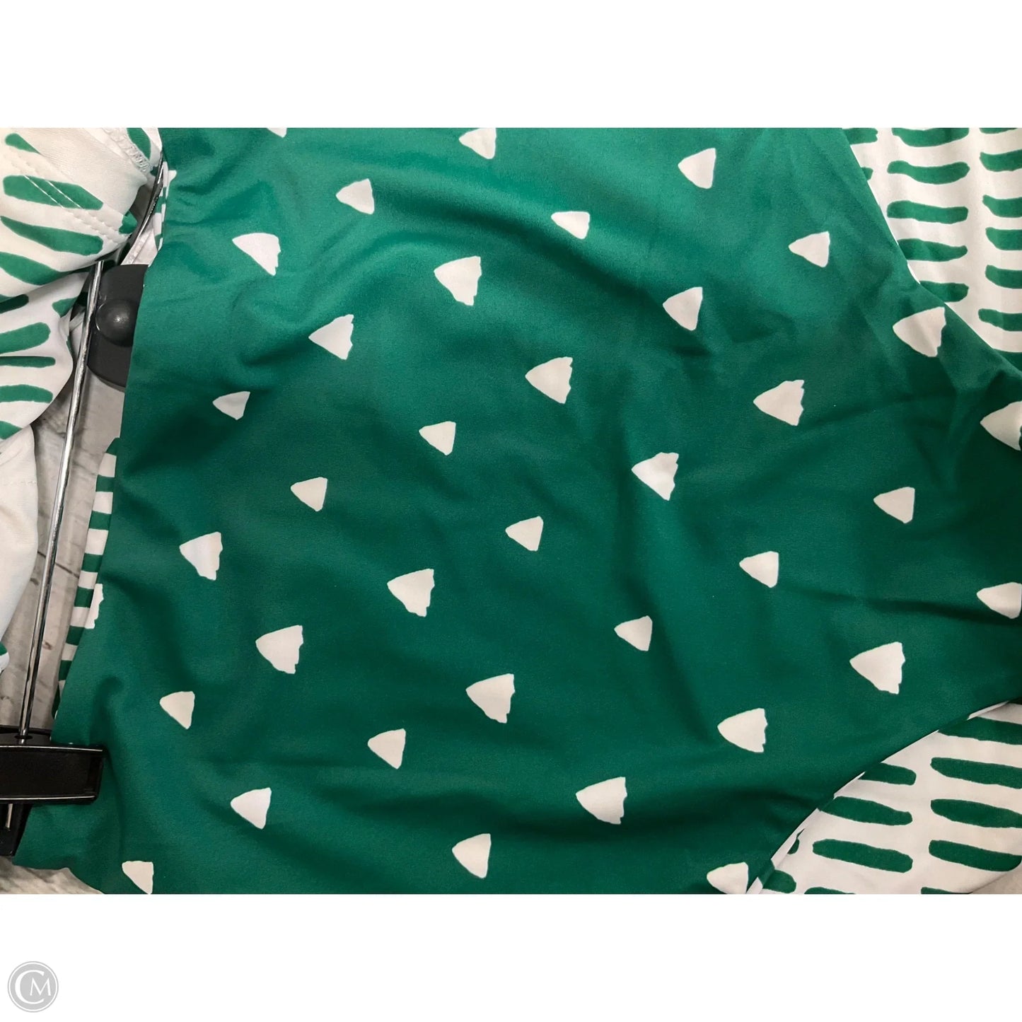 Swimsuit 2pc By Clothes Mentor In Green & White, Size: L