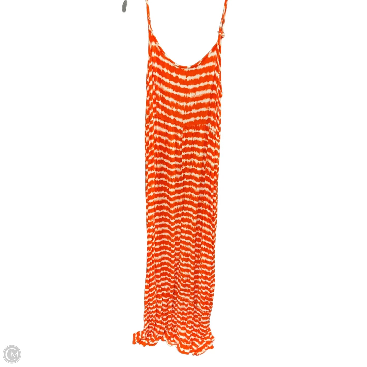Dress Casual Maxi By Mossimo In Orange & White, Size: Xl