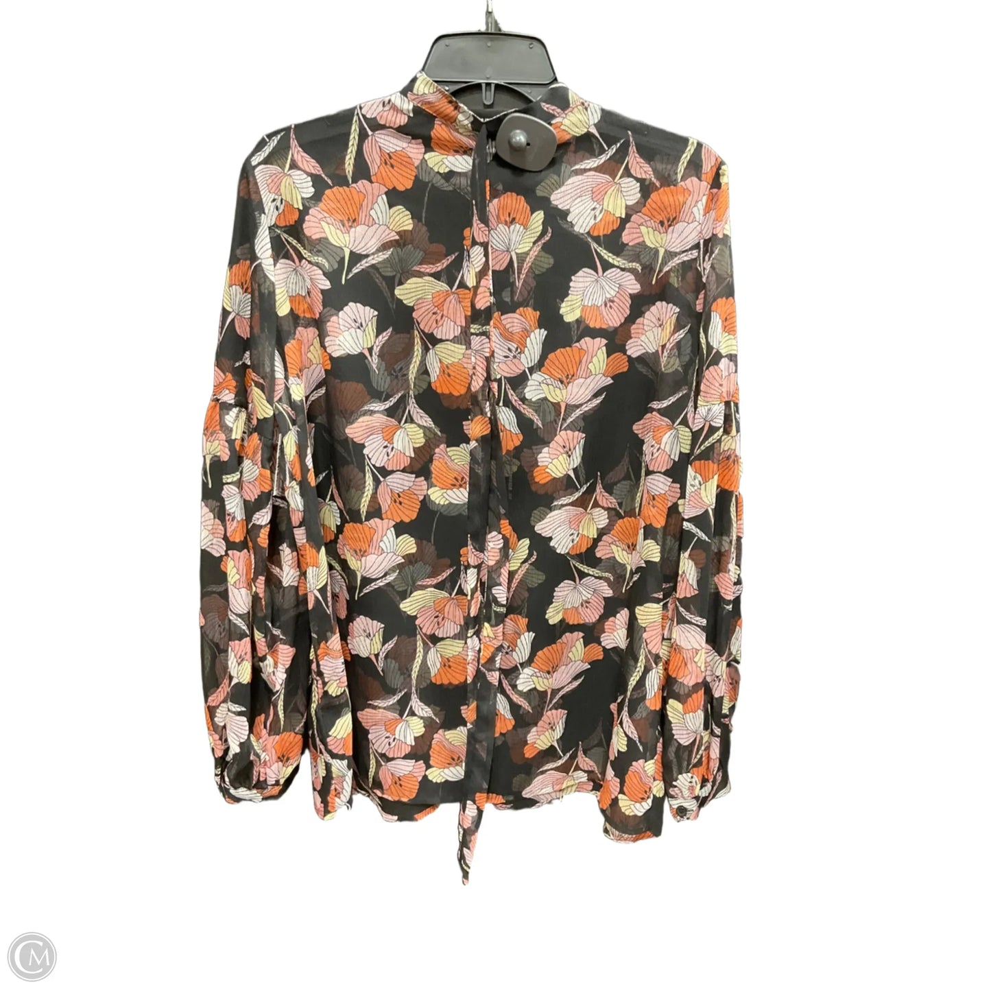 Top Long Sleeve By Who What Wear In Floral Print, Size: L